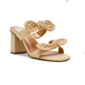 Dolce Vita Raffia slide block heel sandals NWOT
